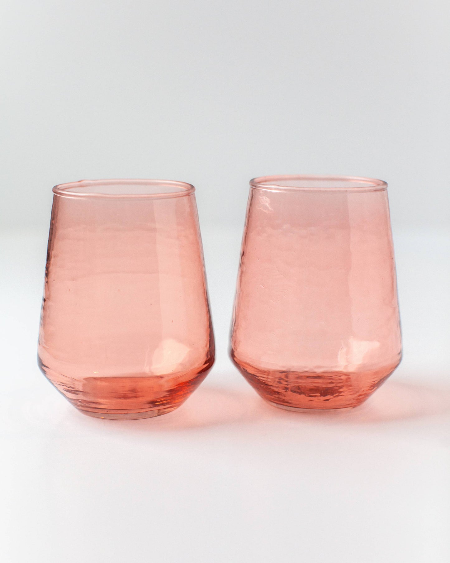 Handblown Hammered Glass Water Tumbler - Set of 2: Smoke