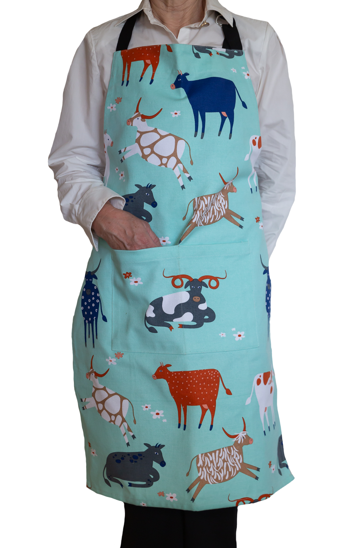 Apron (Heavy Drill) - Green Cow