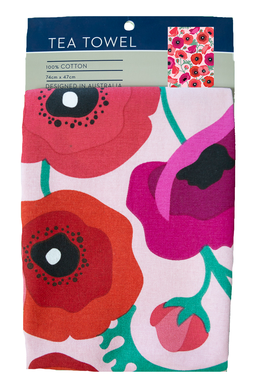 Tea Towel - Poppies: Hangsell (Carded)