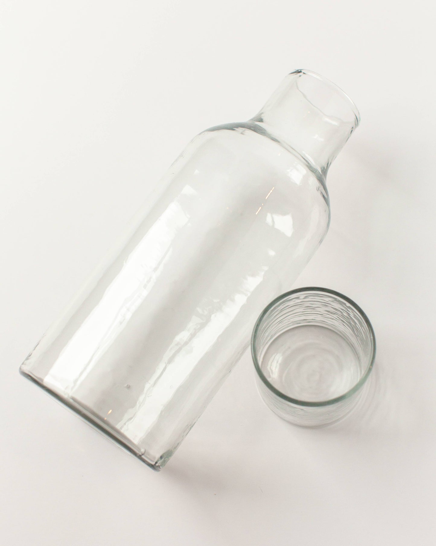 Handblown Hammered Glass Carafe: Smoke