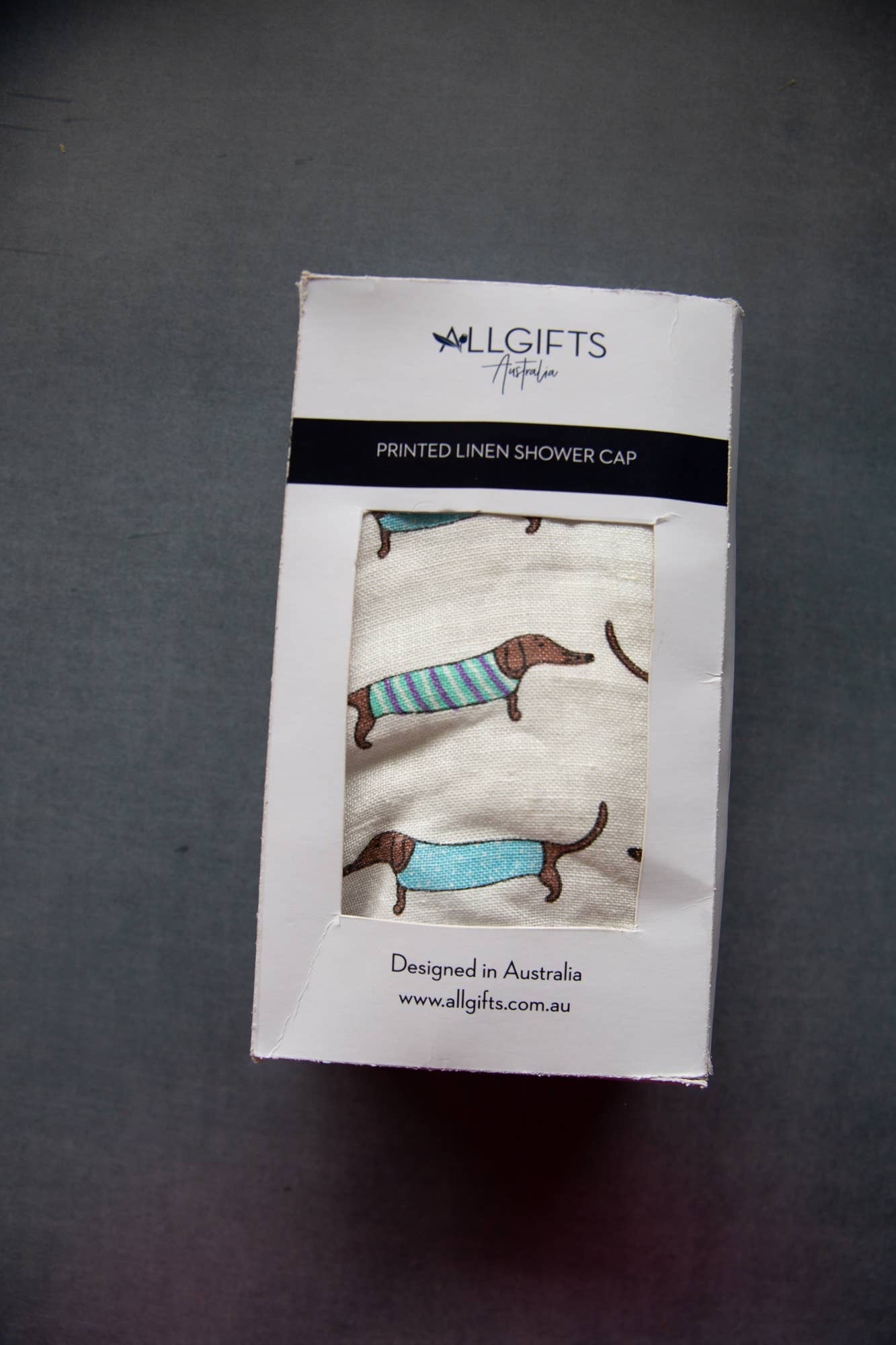 Linen Shower Cap - Sausage Dogs