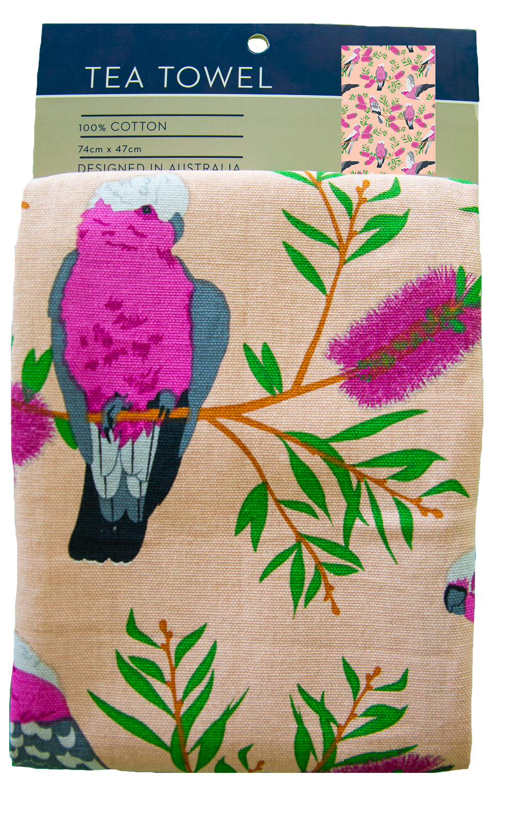 Tea Towel - Galah (Orange): Hangsell (Carded)