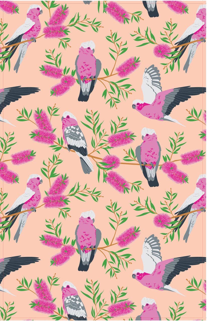Tea Towel - Galah (Orange): Hangsell (Carded)