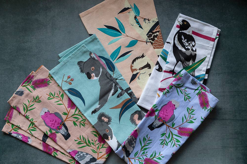 Tea Towel - Galah (Blue): Hangsell (Carded)