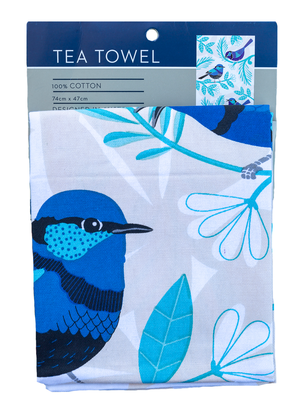 Tea Towel - Blue Wren: Hangsell (Carded)