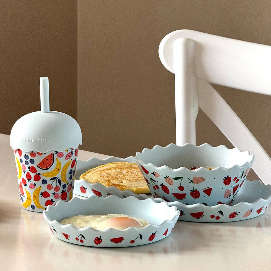 Fruits Blue Mini Smoothie Cup & Straw 200ml