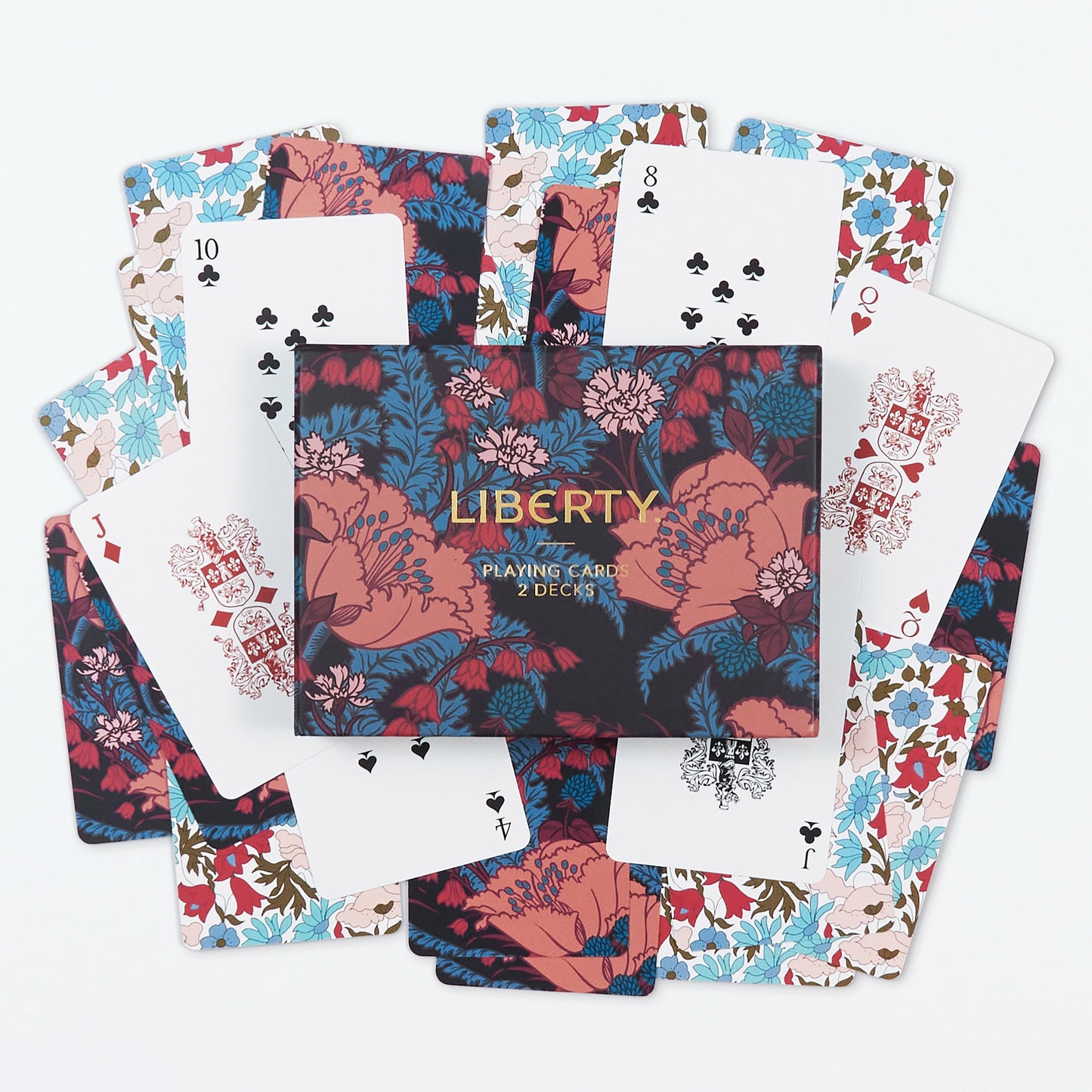 LIBERTY FLORAL PLAYING CARDS 2 DECKS