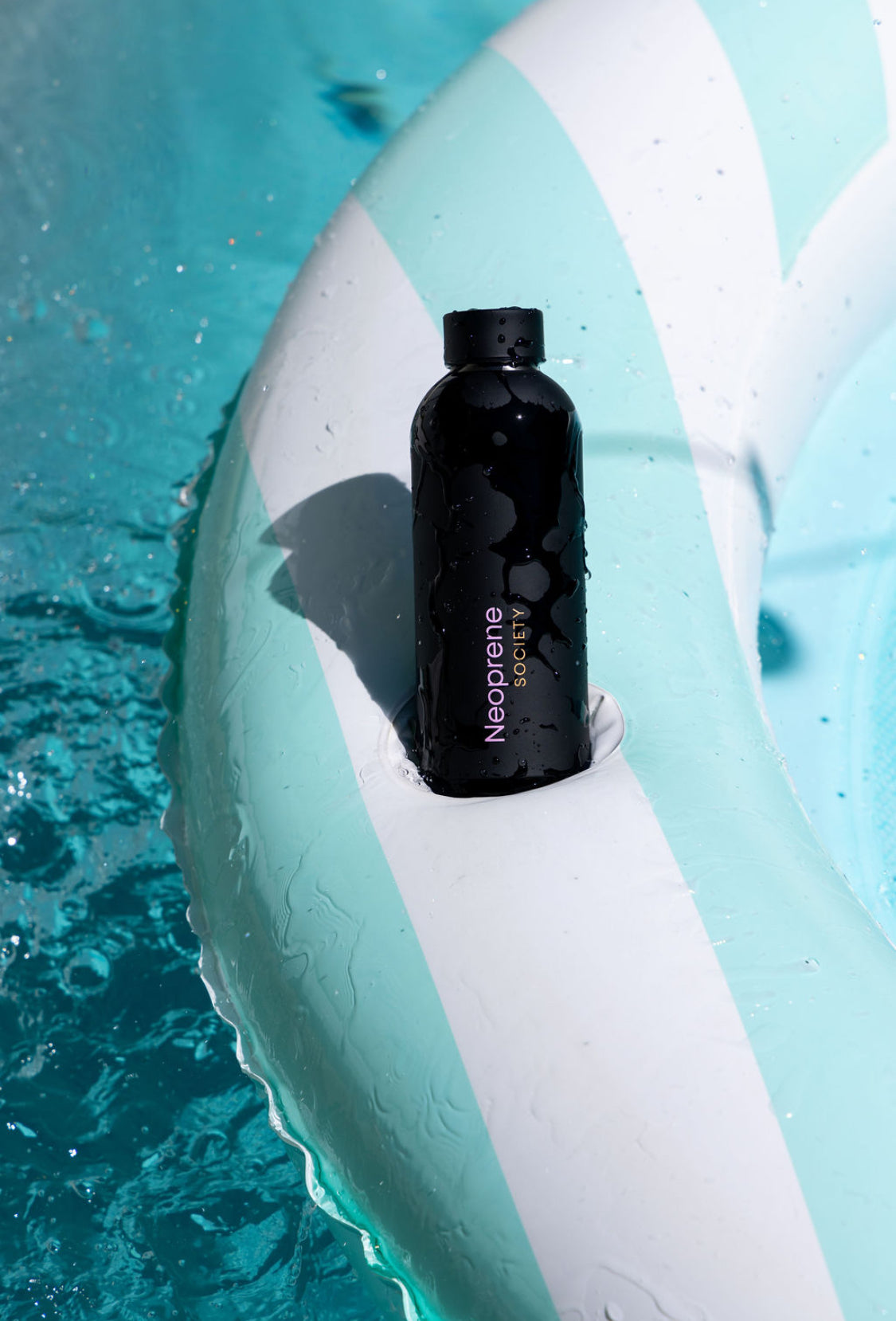 Neoprene Water Bottle Hot Cold Keep Matt black 500ml