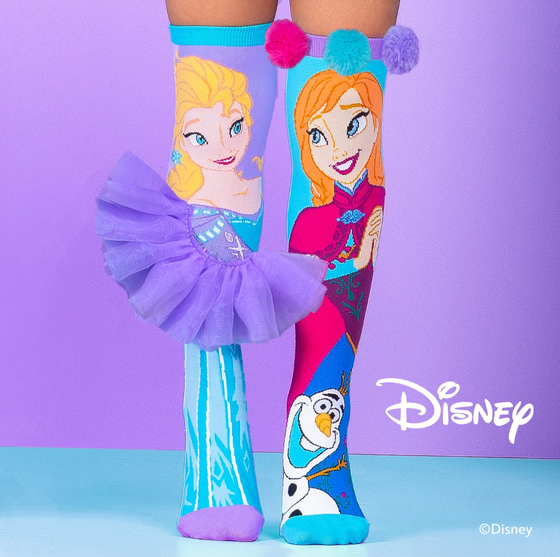 MAD MIA SOCKS - FROZEN ELSA & ANNA KIDS & ADULTS AGE 6-99