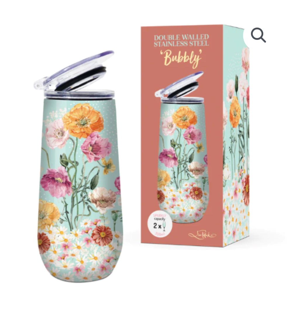 Bevvy Double Bubbly Walled Cup - SUMMER POPPIES