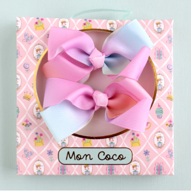 Grosgrain Bow Hair Clips - Rainbow