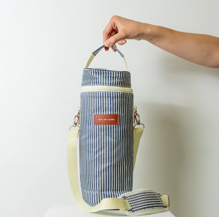 Wine Cooler Bag - Denim Stripe