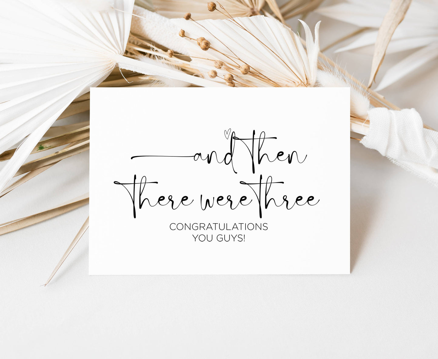 New Baby Congratulations Card - And There Were Three
