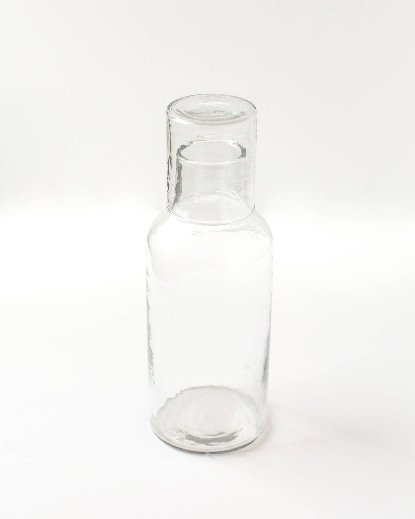 Handblown Hammered Glass Carafe: Smoke