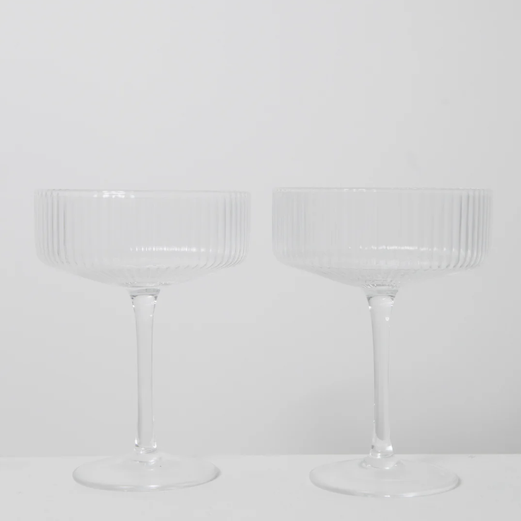 Coupe Hazel Ribbed Cocktail Glasses - Set of 2