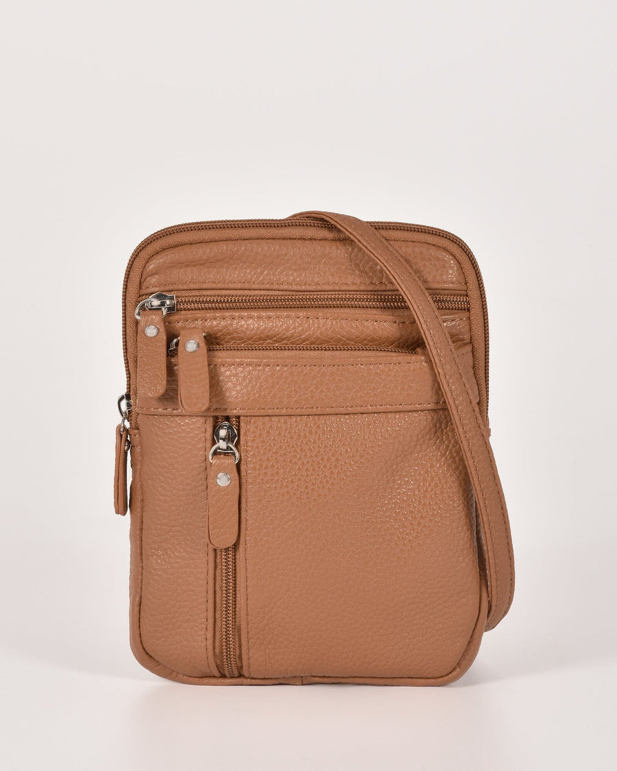 Esther Leather Mini Crossbody Bag - Tan