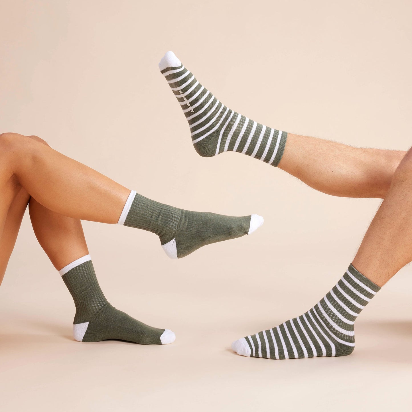 Hommey Socks 2 pack - Matcha Stripes