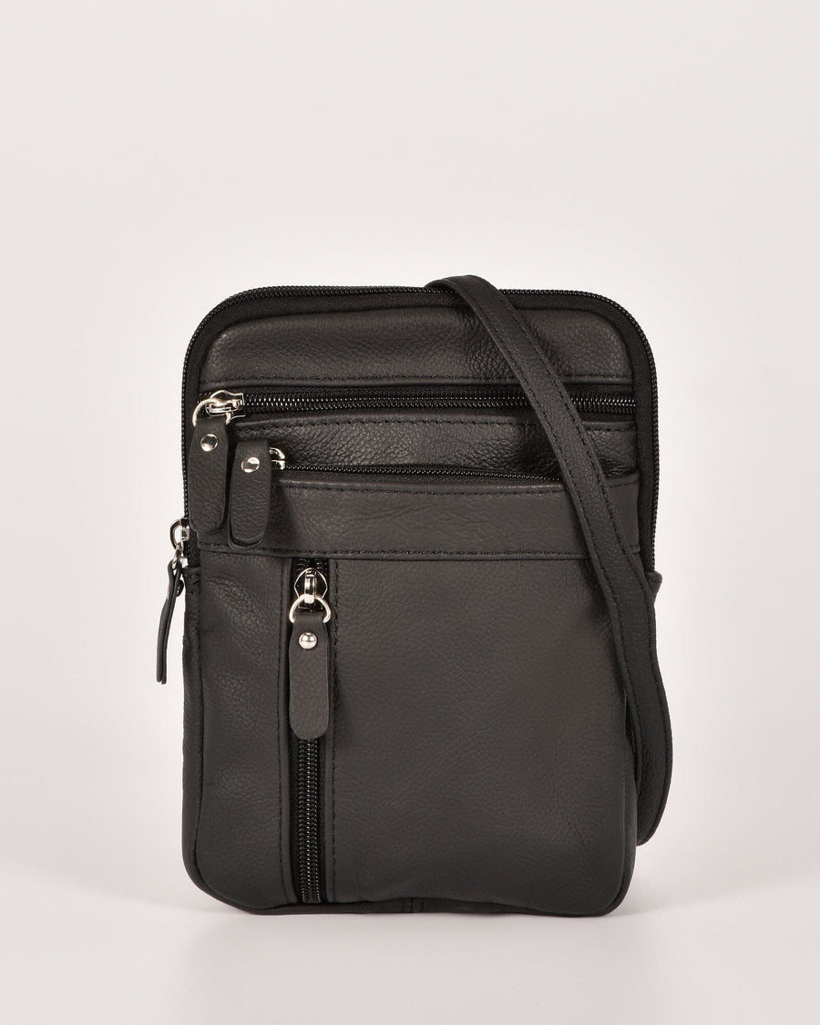 Esther Leather Mini Crossbody Bag - Black