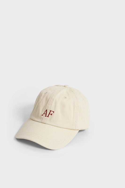 AF Cotton Baseball Cap with Cherry Logo: Beige