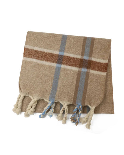 Chequered Winter Scarf in Tan