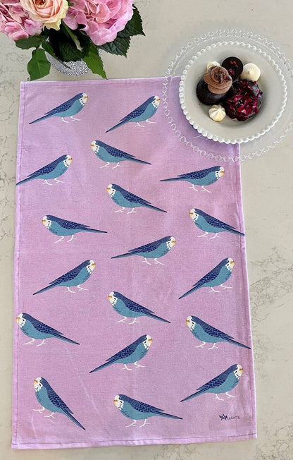 Tea Towel - Budgies: Hangsell (Carded)