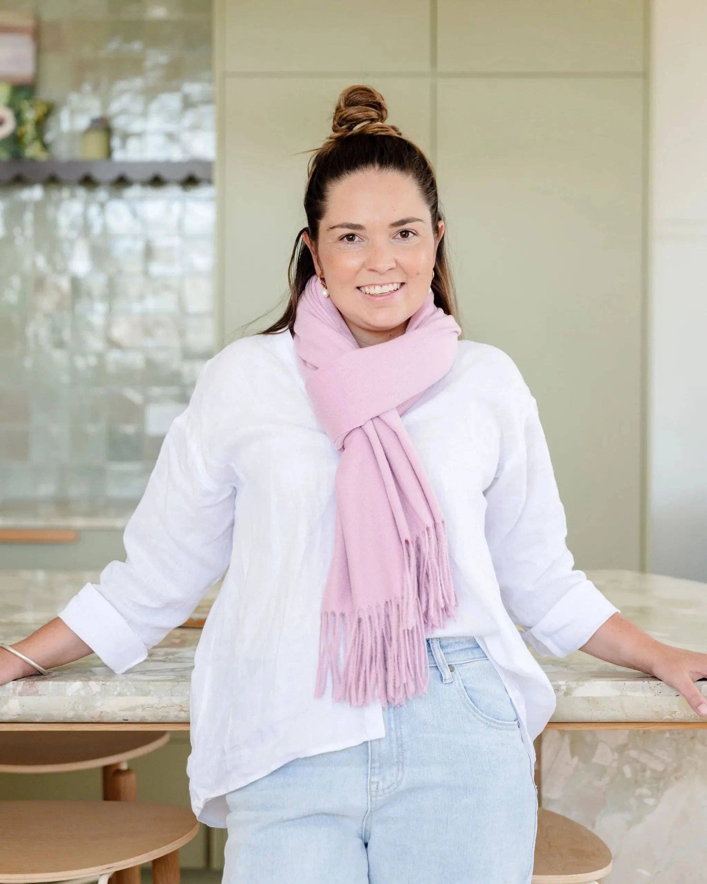 Winter Basics Scarf - Light Pink