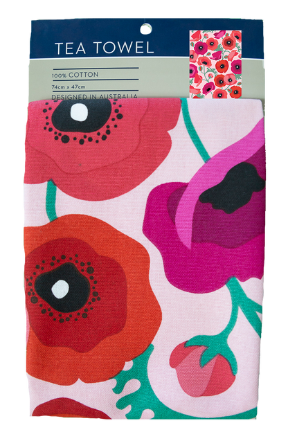Tea Towel - Poppies: Hangsell (Carded)
