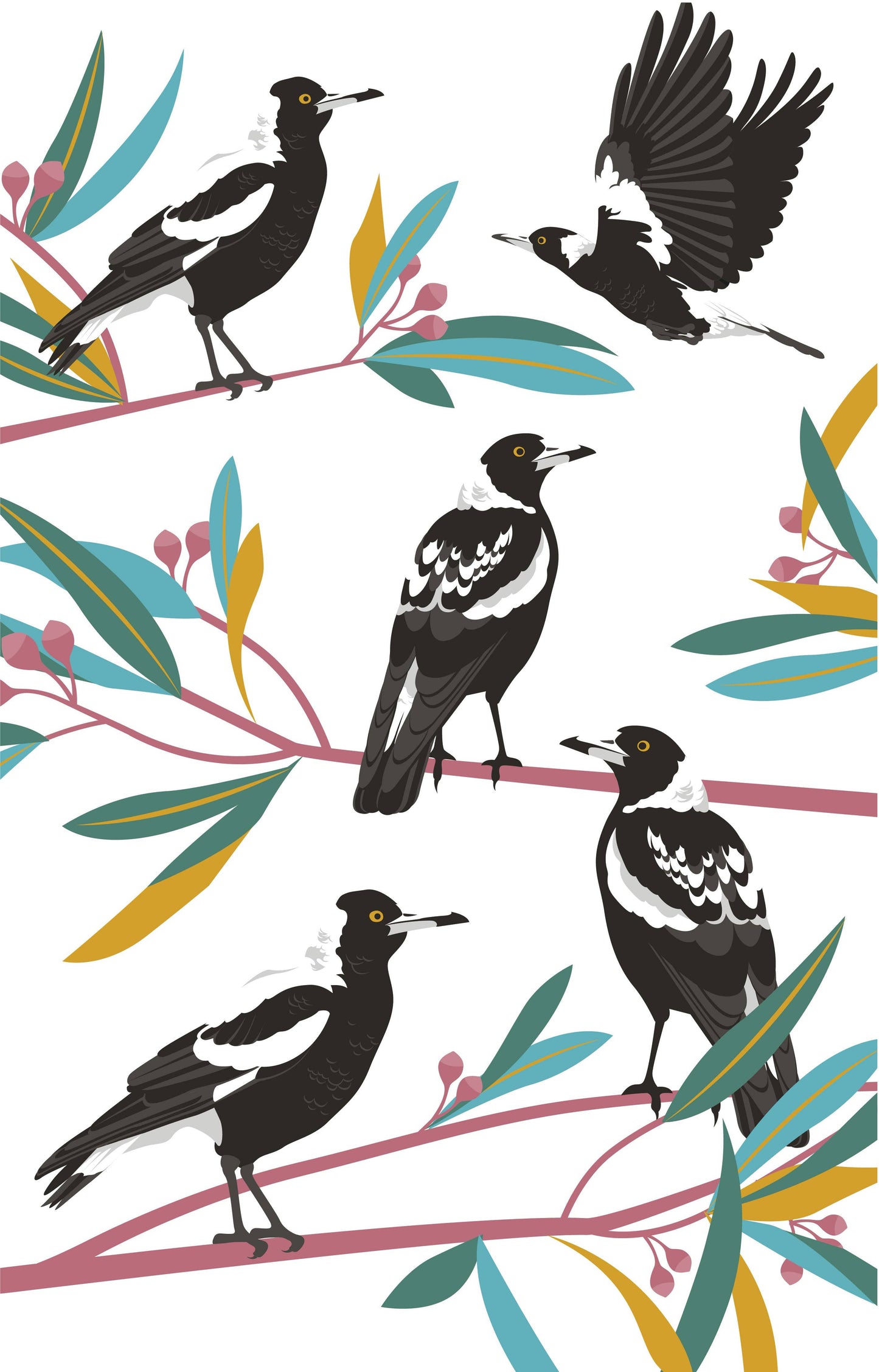 Tea Towel - Magpies: Hangsell (Carded)