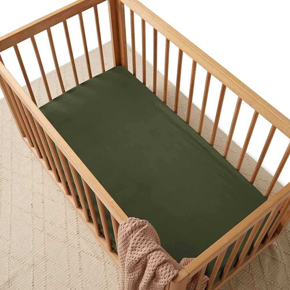Olive Fitted Cot Sheet