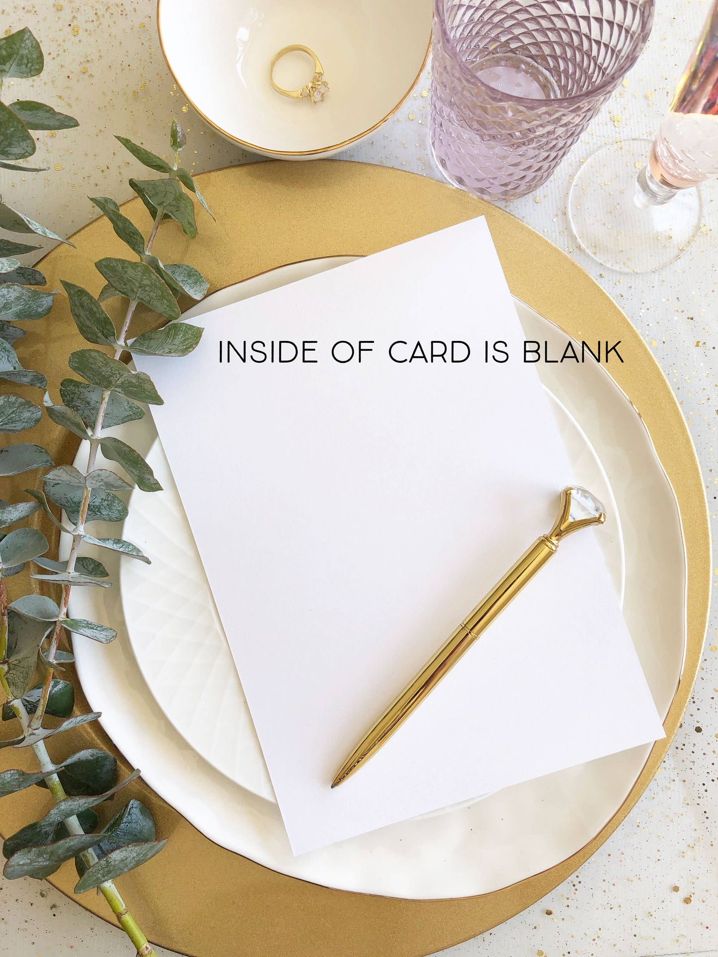 Wedding Engagement Congratulations Cards: White