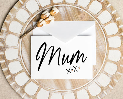 Mum Simple Mothers Day Card: White