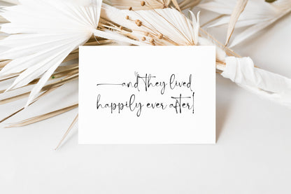 Wedding Congratulations Card, They Lived Happily Ever After: Champagne