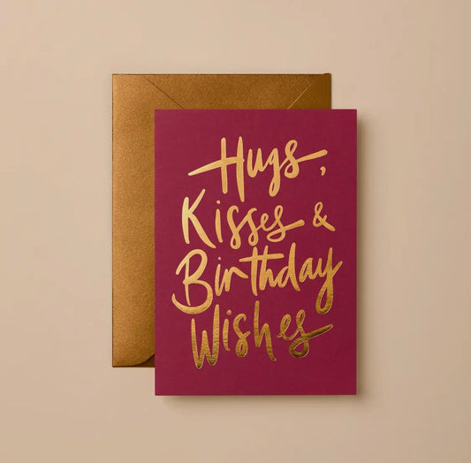 Hugs kisses & birthday wishes card