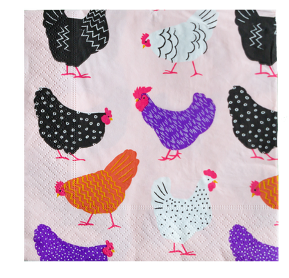 Paper Napkins - Bright Hens