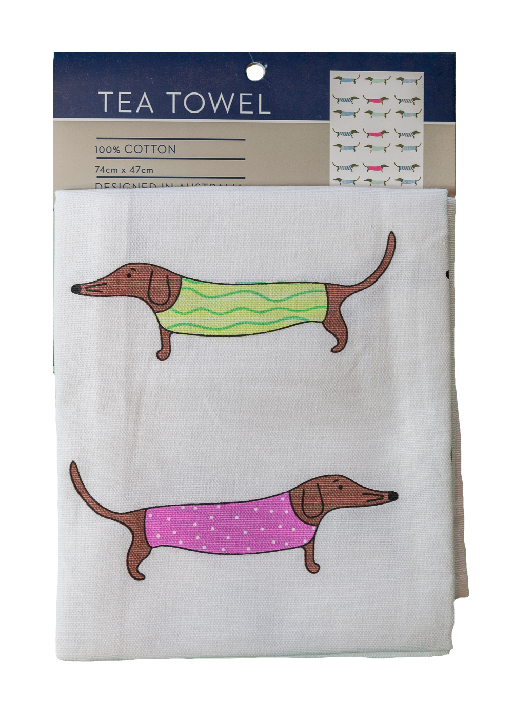 Tea Towel - Sausage Dogs: Hangsell (Carded)