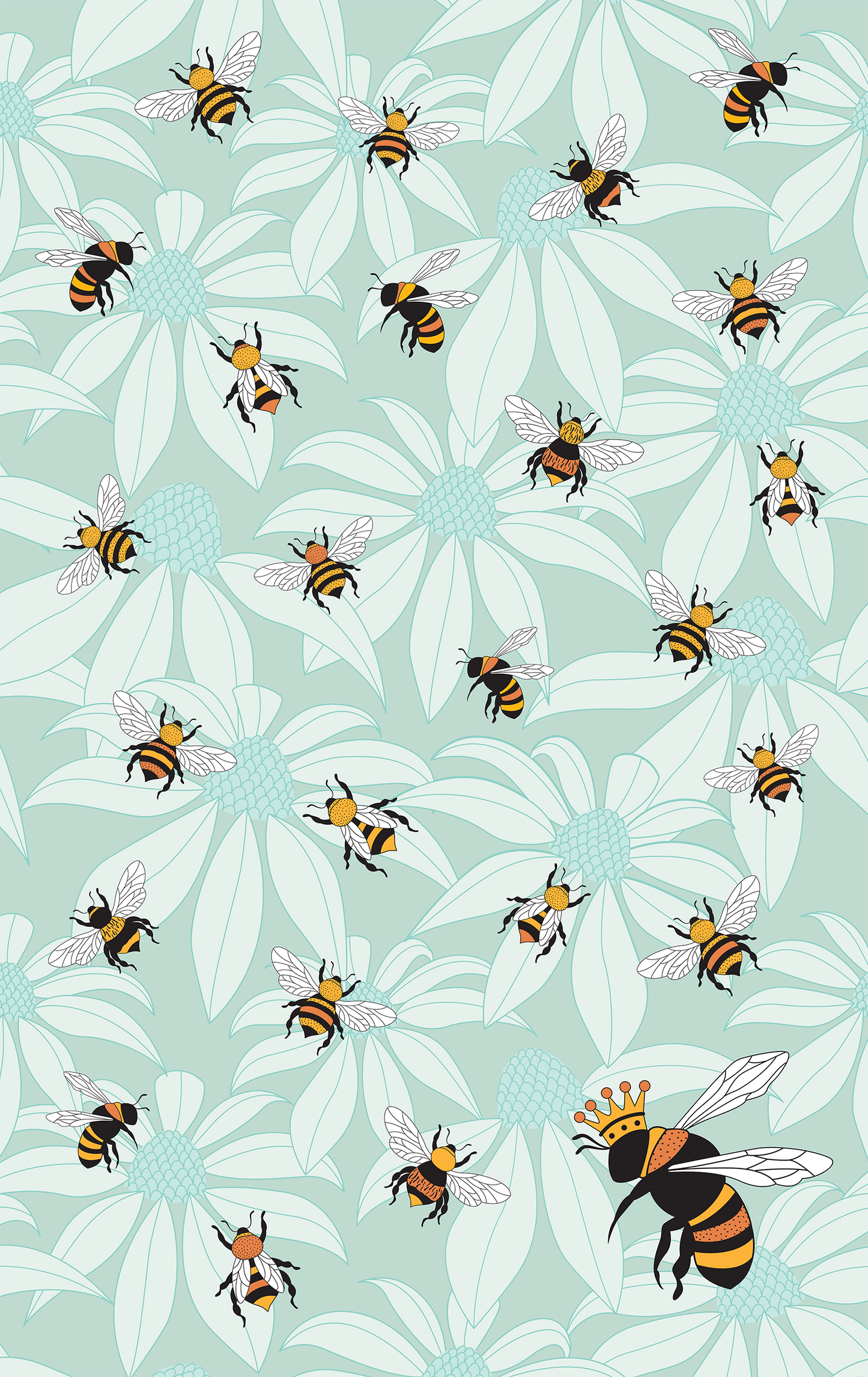 Tea Towel - Flower Bees: Hangsell (Carded)
