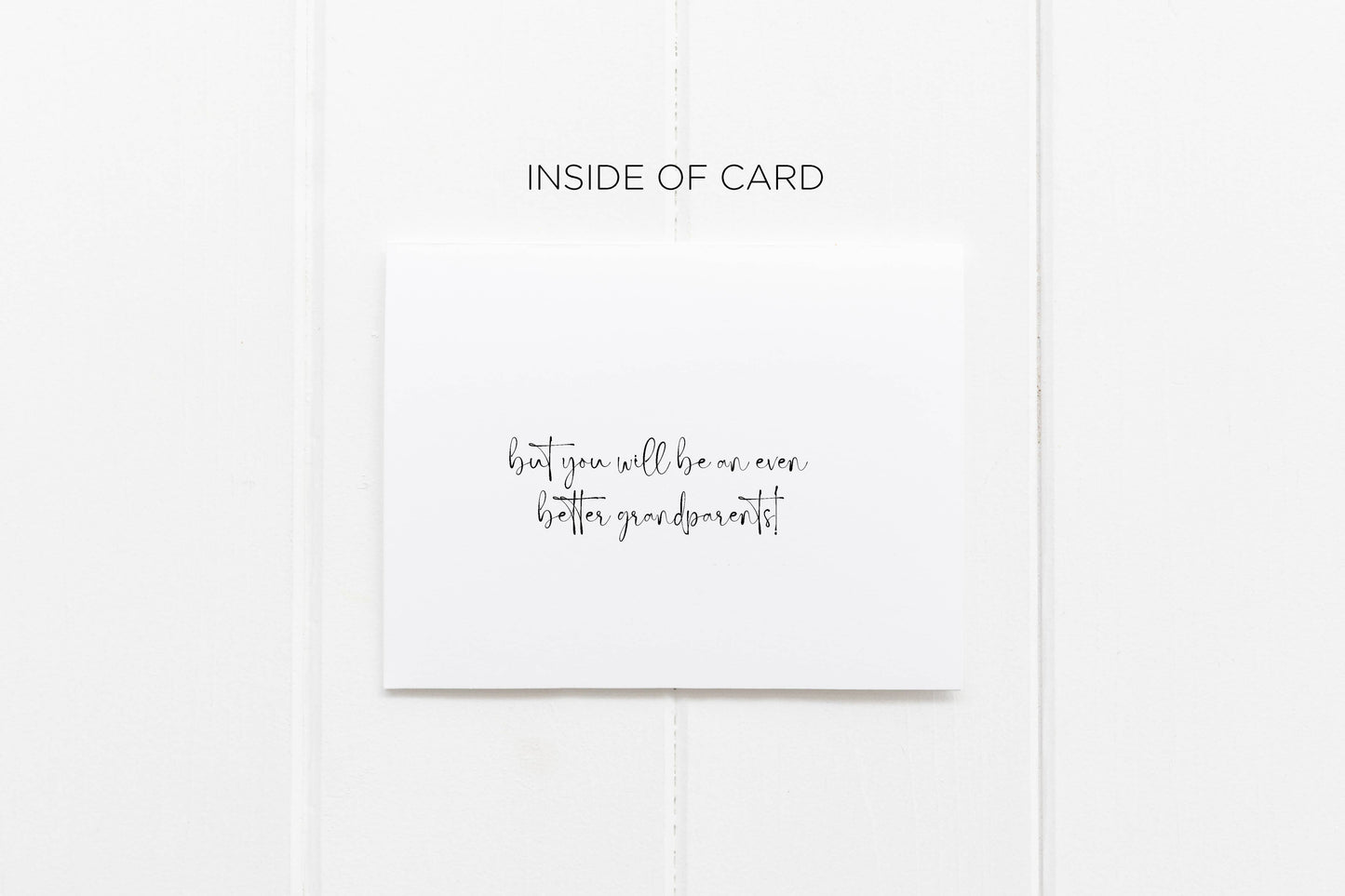 Pregnancy Announcement Card for Parents Promoted Grandparent: White