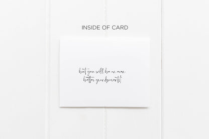 Pregnancy Announcement Card for Parents Promoted Grandparent: White