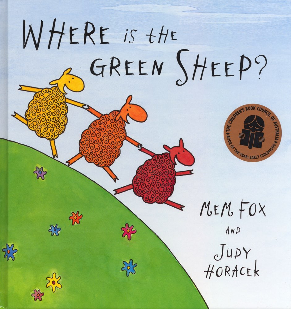 Where is the green Sheep?