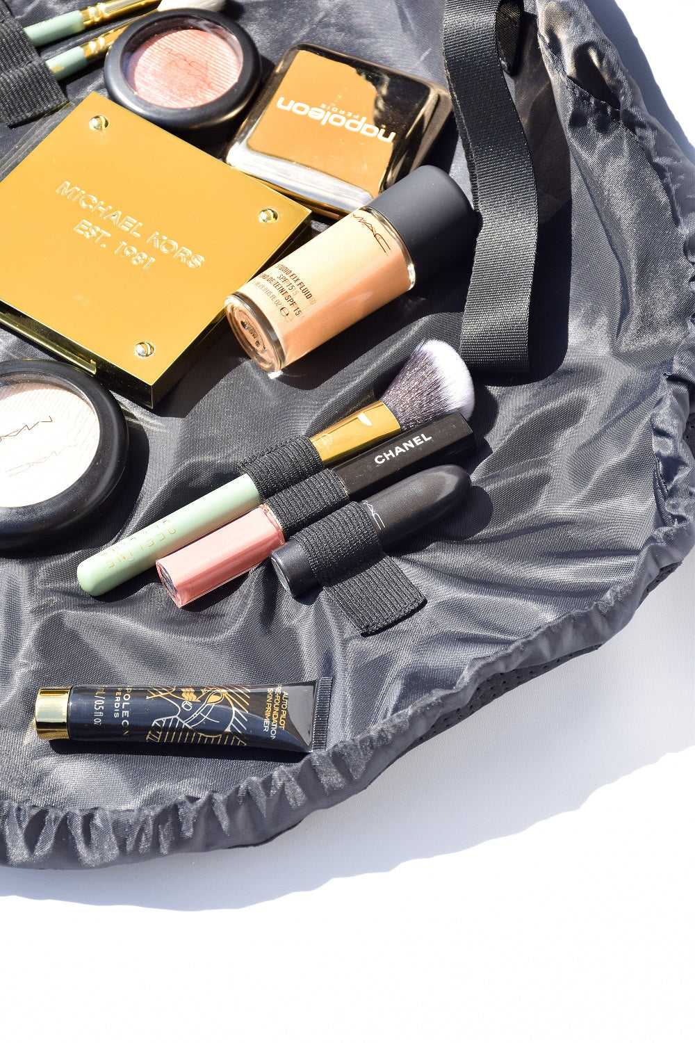 Neoprene Flat Lay Makeup Bag - Black