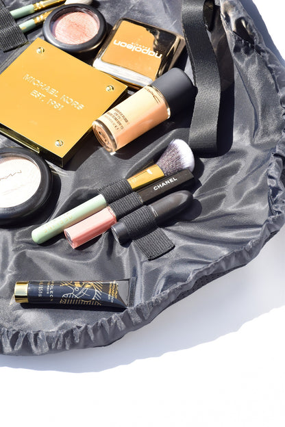 Neoprene Flat Lay Makeup Bag - Black