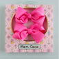 Grosgrain Bow Hair Clips - Hot Pink