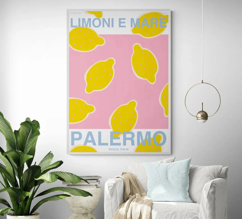 FRAMED WALL ART -  PALERMO LEMON