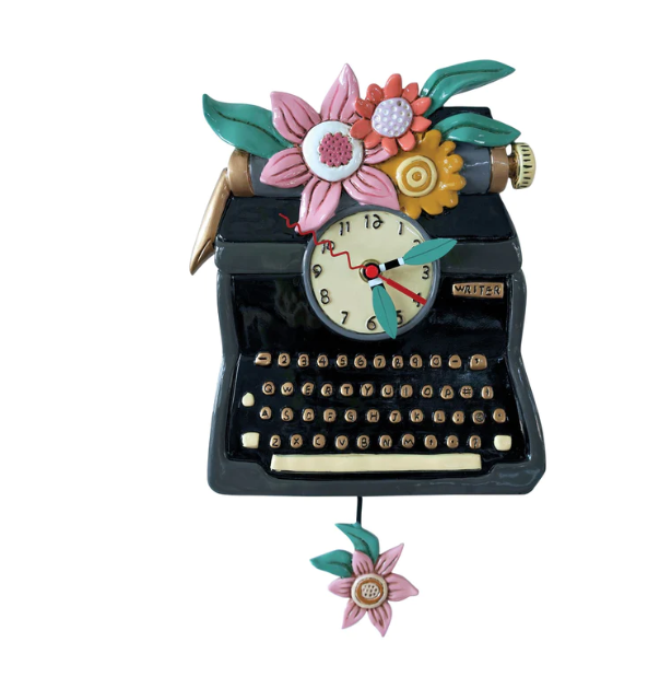 CLOCK - BLACK VINTAGE WRITER CLOCK