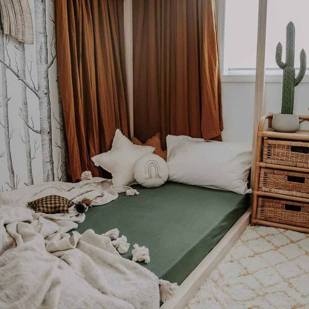 Olive Fitted Cot Sheet