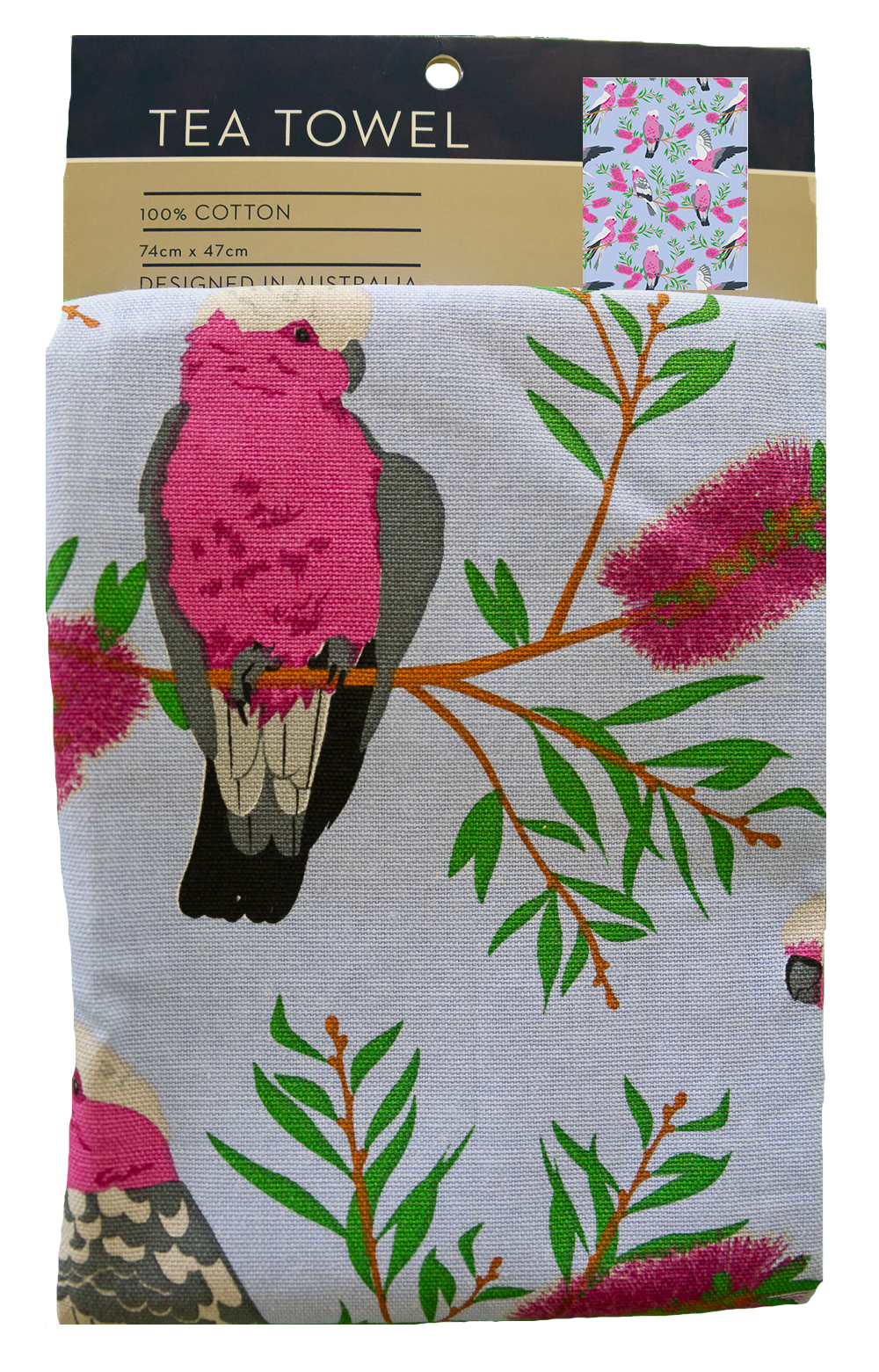 Tea Towel - Galah (Blue): Hangsell (Carded)