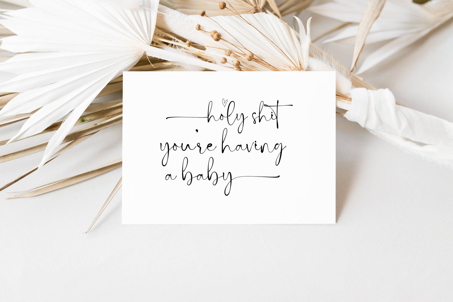 New Baby Congratulations Funny Holy shit Having a Baby Card: White