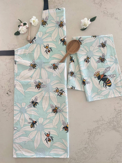 Tea Towel - Flower Bees: Hangsell (Carded)