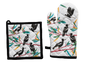 Oven Glove & Pot Holder Set - Magpies