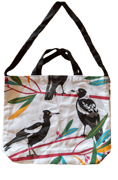 Cotton Tote Bag - Magpies